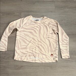 Peace Love World Light Ivory Zebra-Print Long Sleeve Top